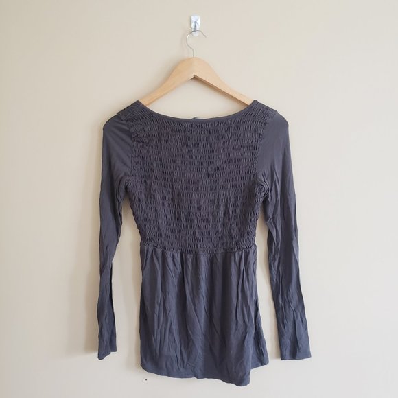 American Eagle Outfitters Smocked Long Sleeve Top - Picture 2 of 4